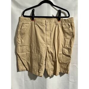 Free Assembly Men’s Cargo Shorts Khaki Drawstrings Elastic Waist Size XL